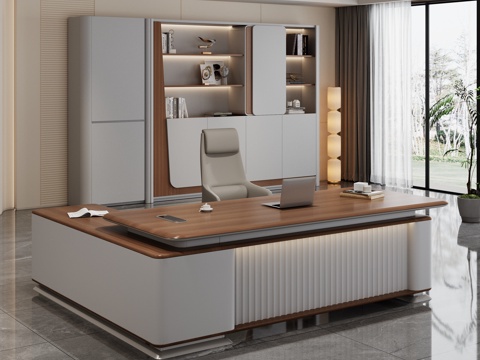  现代办公室 总经理办公室 办公桌椅 班台桌3d模型 