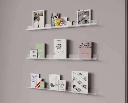 现代书架 玻璃书架su模型