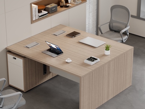  现代办公桌 财务桌 办公桌 办公桌椅3d模型 