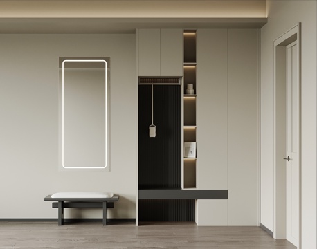 现代鞋柜 入户玄关柜su模型