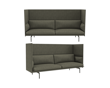  Muuto 高背双人长椅3d模型 