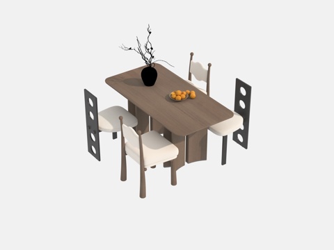  现代餐桌椅3d模型 