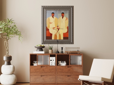  中古风玄关柜 边柜 端景柜 休闲椅3d模型 