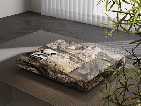 现代意式茶几 意式极简茶几su模型