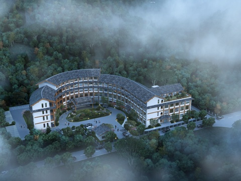  中式 养护院 古建筑3D模型3d模型 