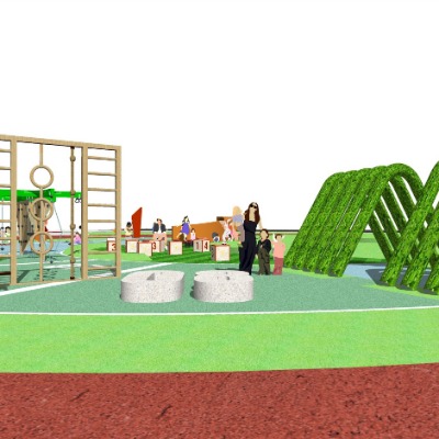  现代儿童游乐场su模型下载 