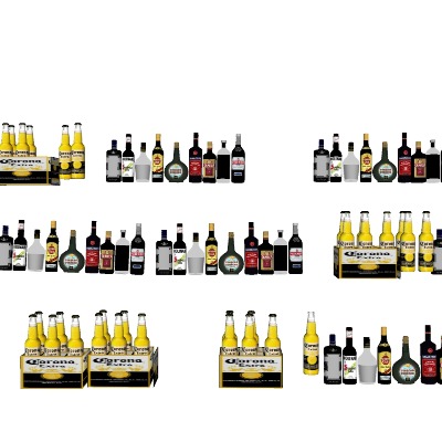  现代酒水su模型下载 