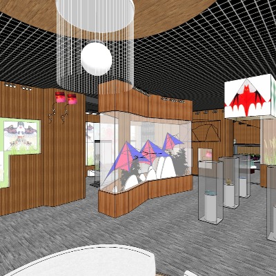  现代展厅su模型下载 