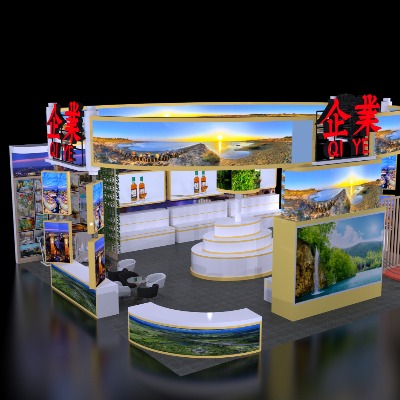  现代会展展厅su模型下载 