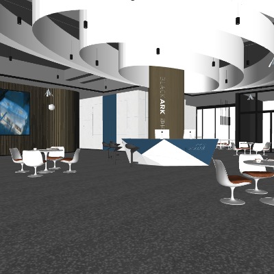  现代接待洽谈区su模型下载 