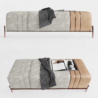  现代布艺脚踏su模型下载 