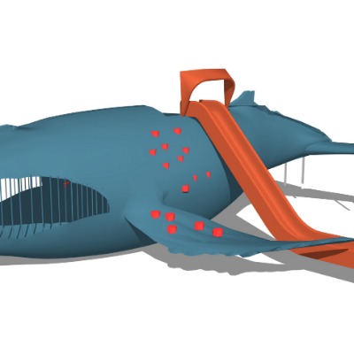  现代鱼主题儿童乐园su模型下载 