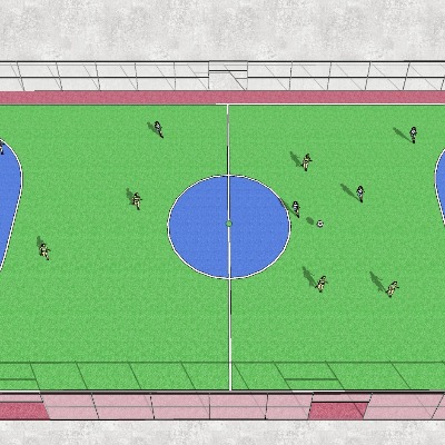  现代足球场su模型下载 