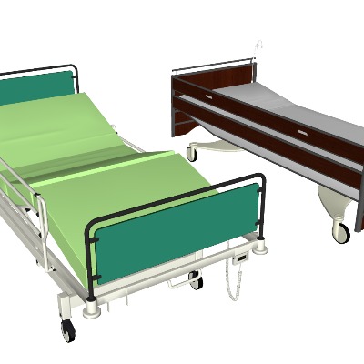  现代医院病床su模型下载 