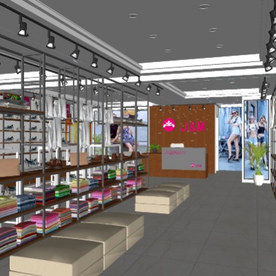  现代鞋店su模型下载 