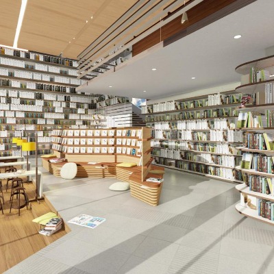  现代书店su模型下载 