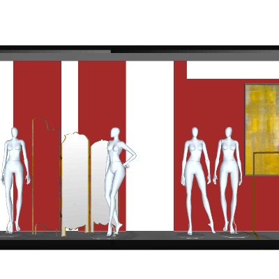  现代家居橱窗su模型下载 