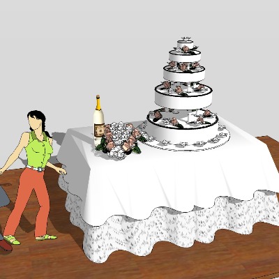  现代蛋糕su模型下载 