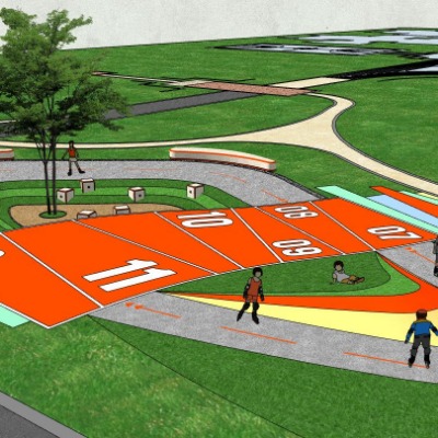  现代小区儿童游乐场su模型下载 