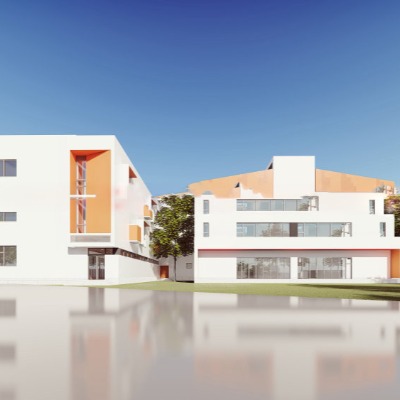  现代幼儿园su模型下载 