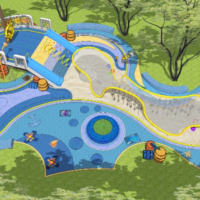  现代海洋儿童乐园su模型下载 