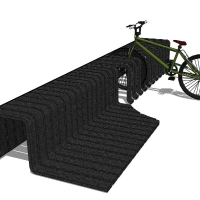  现代户外公用椅su模型下载 