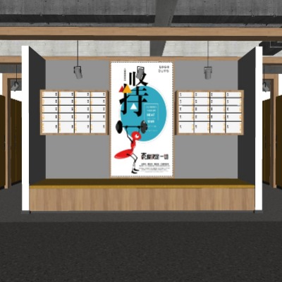  现代健身房更衣室su模型下载 