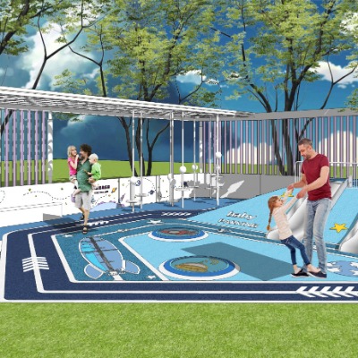  现代住宅小区儿童乐园su模型下载 