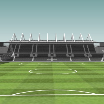  现代足球场su模型下载 