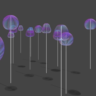  现代装置灯户外灯su模型下载 