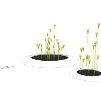  现代植物灯户外灯su模型下载 