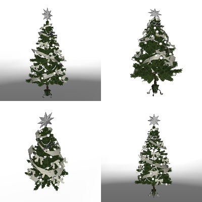  现代圣诞树su模型下载 