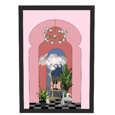  现代服装橱窗su模型下载 