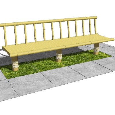  现代户外竹椅su模型下载 