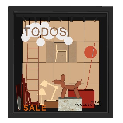  现代家居橱窗su模型下载 