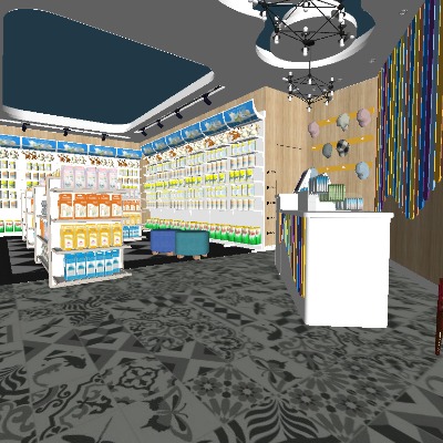  现代母婴店su模型下载 