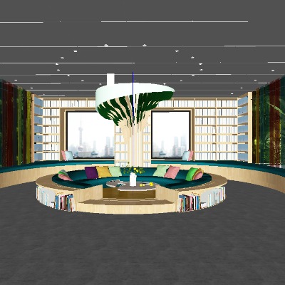  现代幼儿园图书馆su模型下载 