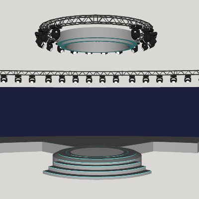  现代舞台su模型下载 
