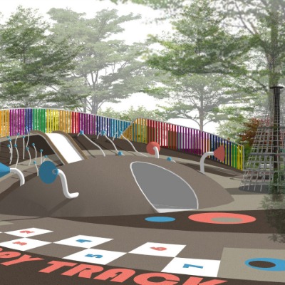  现代儿童游乐场su模型下载 