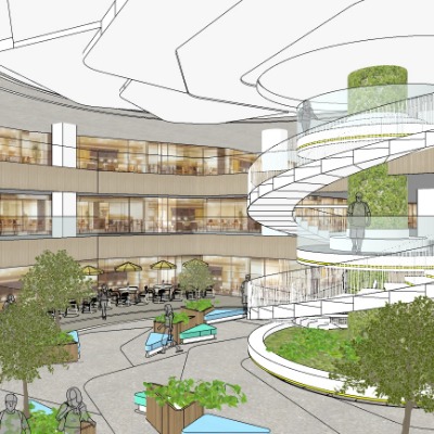  现代购物商场su模型下载 