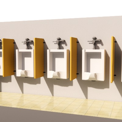  现代男卫小便器su模型下载 