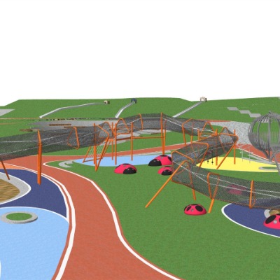  现代儿童游乐场su模型下载 