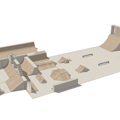  现代溜冰场su模型下载 