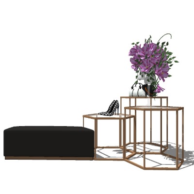  现代服装展示架su模型下载 