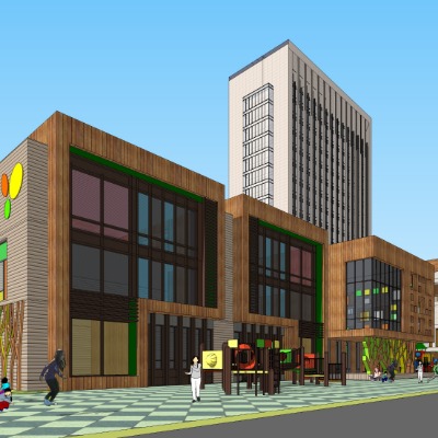  现代幼儿园su模型下载 