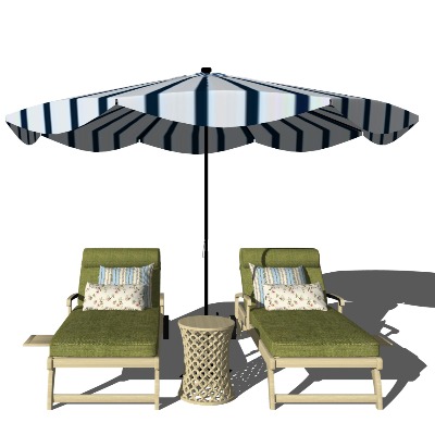  现代户外躺椅su模型下载 