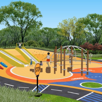  现代住宅儿童游乐场su模型下载 