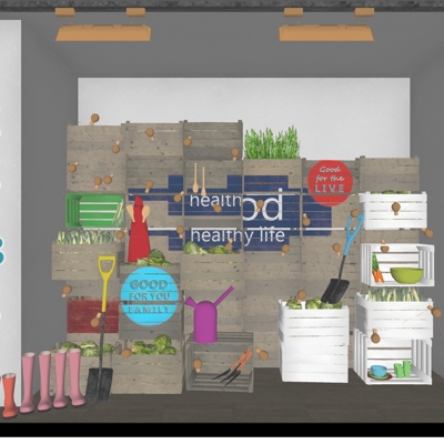  北欧皮靴针织帽饰橱窗su模型下载 