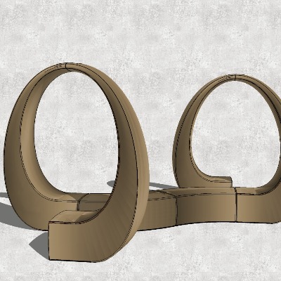  现代异形雕塑座椅su模型下载 