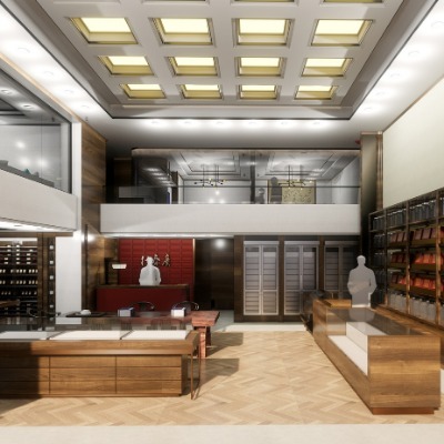  中式餐厅su模型下载 